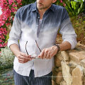 Men′s Shirt Fashion Cotton Hanging Dyed Gradient Button Chic Shirts